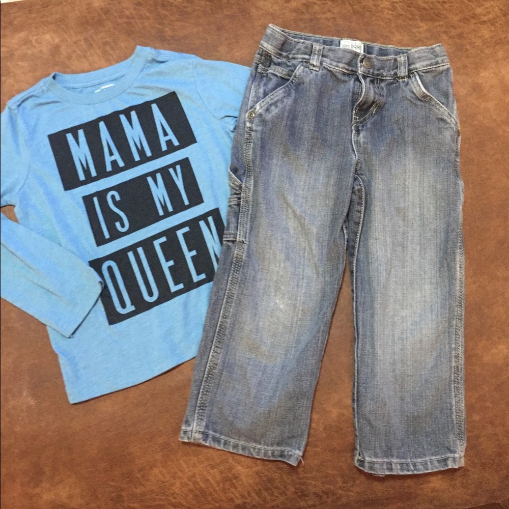 Boys Children Place LS shirt & jeans
